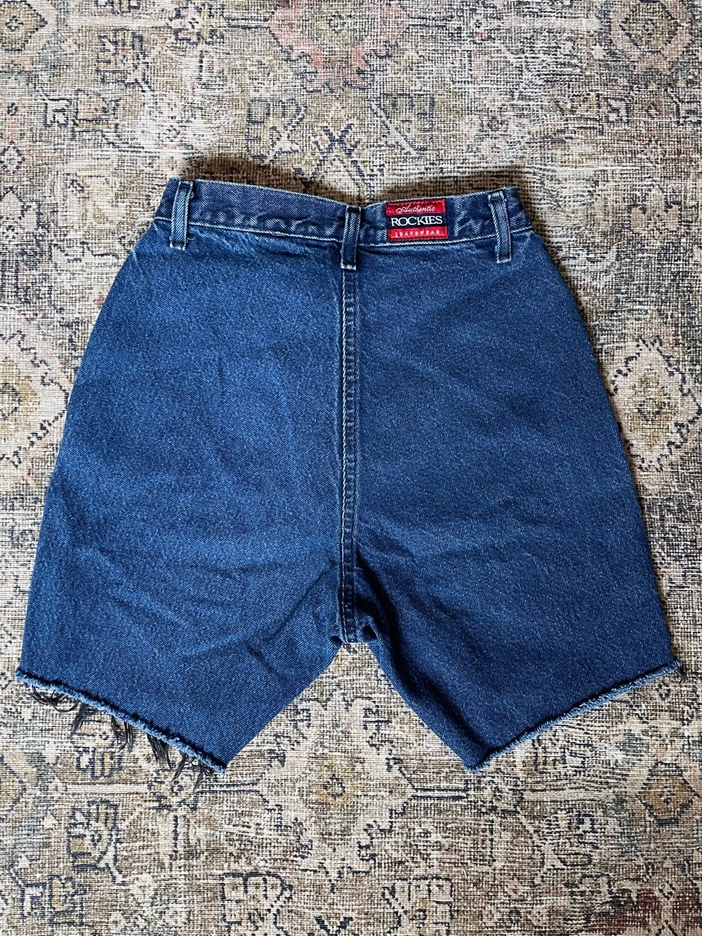Vintage Rockies High Rise Cutoff Denim Shorts Dark Wash